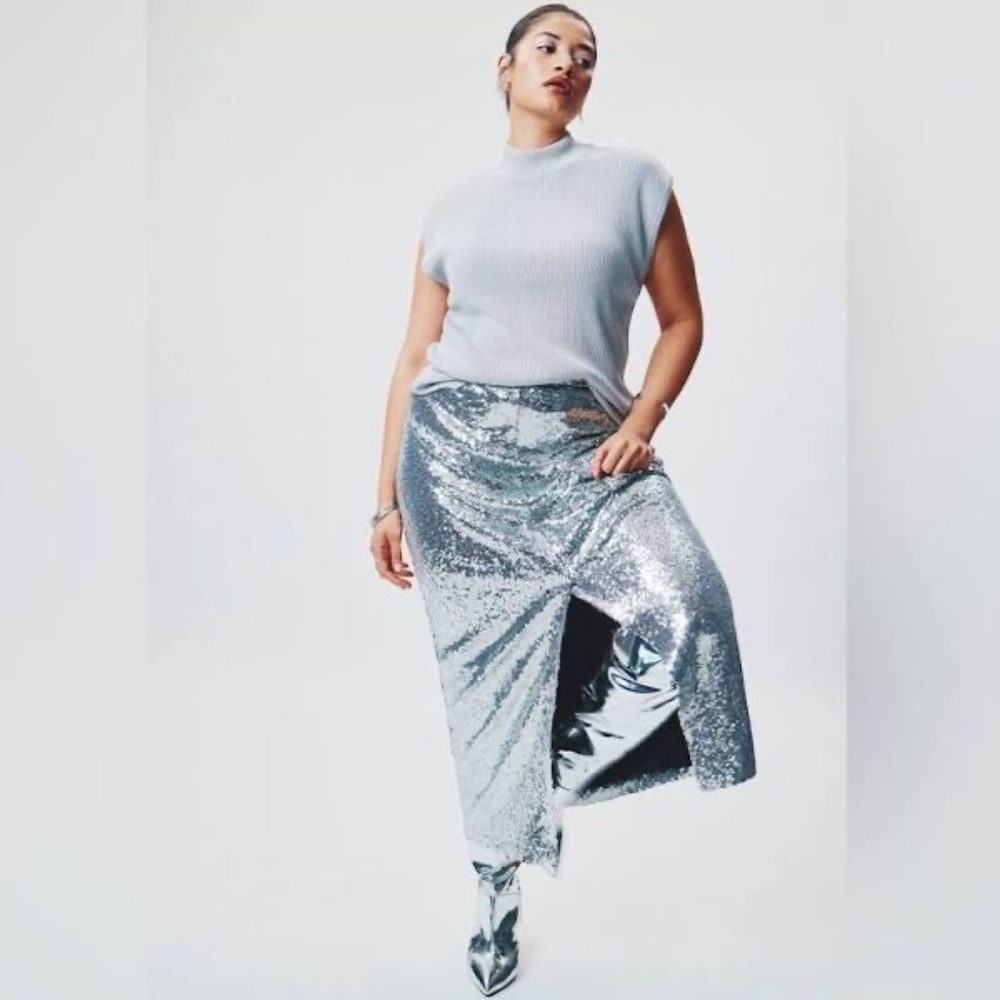 Eloquii Sequin Shimmer Maxi Skirt NWT Size 18 NWT - image 1